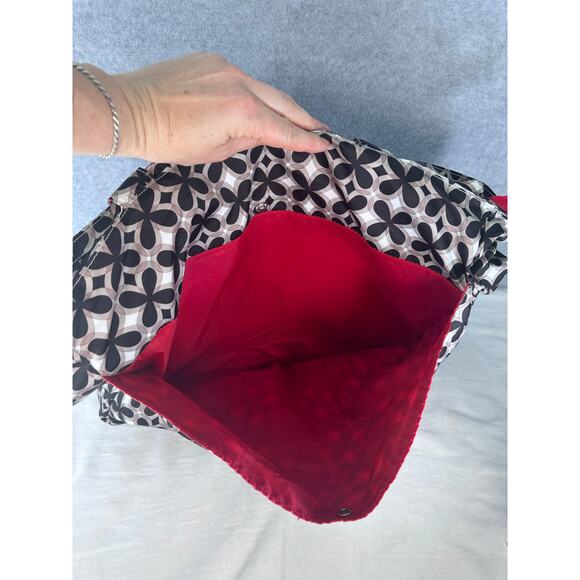 Ju Ju Be Black and Red Tote Diaper Bag Weekender Pockets Large Travel Bag - Picture 5 of 11